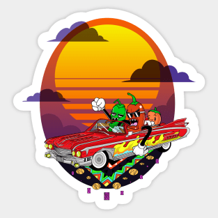 Sunset peppers Sticker